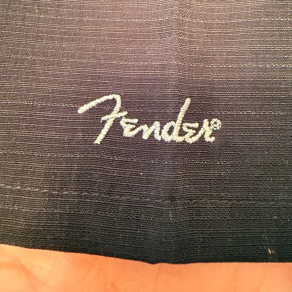 Hard Rock Fender By DaVinci Guitar Shirt Men’s L Black Guitar Print 90s Bowling - Picture 2 of 7